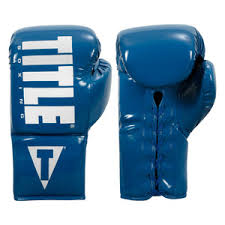 New Title Intensity Inferno Lace Training Gloves - Blue/White- 16 oz