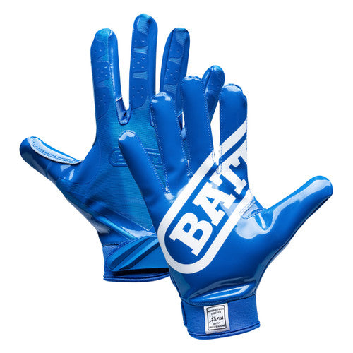 New Battle Double Threat Receiver Football Gloves Youth Size Medium - Blue
