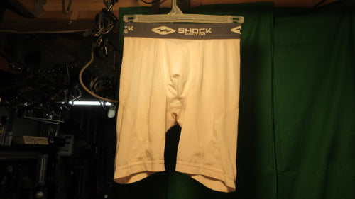 Used Shock Doctor Compression Shorts Cup Pocket Youth Large - White