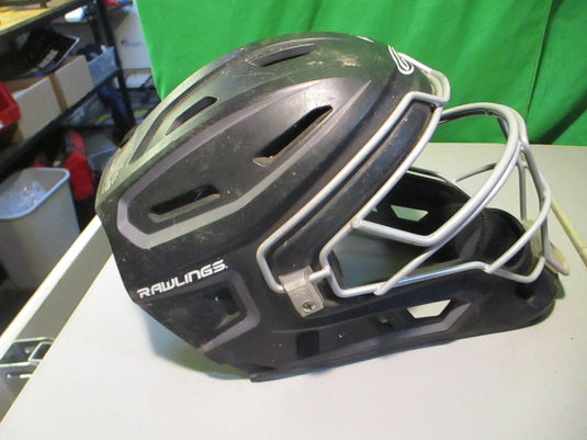 Used Rawlings REV B Size 7 1/8 - 7 1/2 Baseball Catchers Helmet Missing Chin Pad