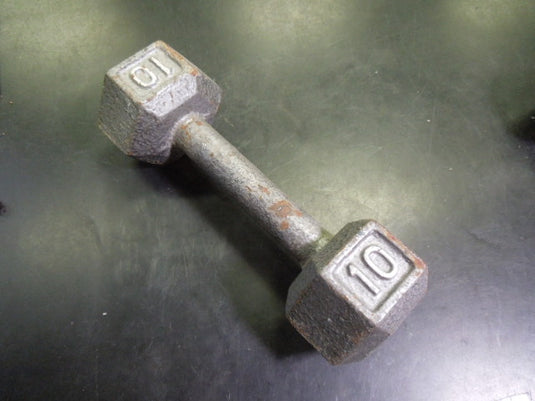 Used 10 lb Cast Iron Hex Dumbbell