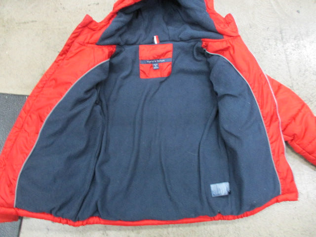 Load image into Gallery viewer, Used Tommy Hilfiger Big Boy David Hooded Puffer Red Jacket - Small
