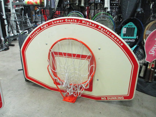 Used Bison 6 in 1 Basketball hoop and height adjusting backboard