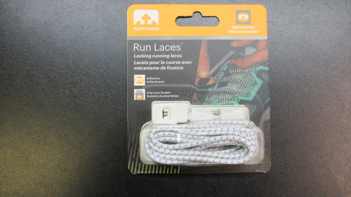 New Nathan Locking Reflecting Run Laces White