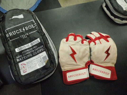 Used Bruce Bolt Chrome Series Short Cuff Batting Gloves