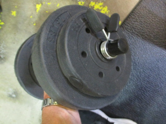 Used 20lb Plastic Weight Adj Dumbbell with spring collars