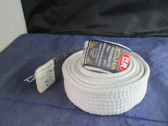 Used Atama Traditional Obi 73" Jiu Jitsu White Belt