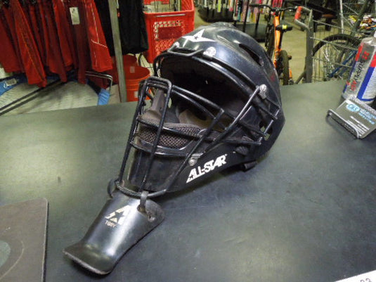 Used All Star MVP2310 Cactchers Mask with Throat Guard in Black Size 6 1/4-7