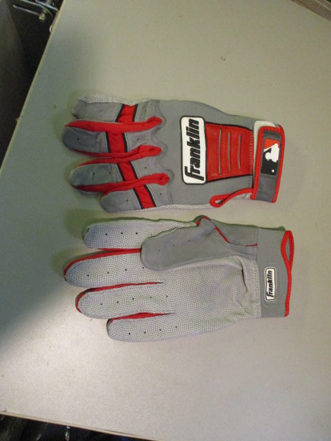 Franklin Grey Red Adult Large Batting Gloves