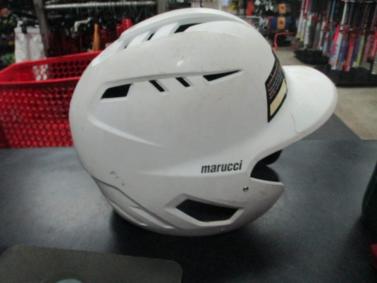 Used Marucci Duravent Senior White With Cheek protector Batting  Helmet