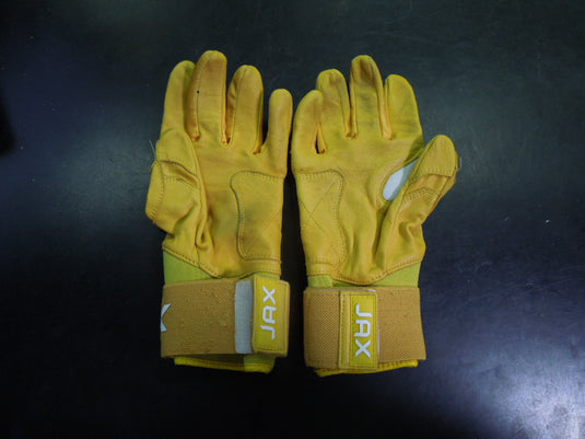 Used Jax Strap Cuf Batting Gloves in Yellow Size Medium