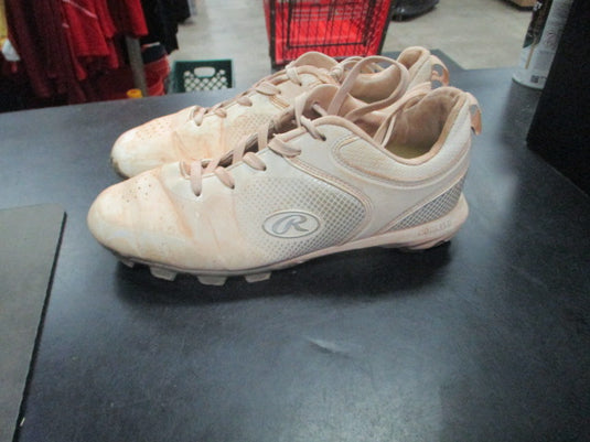 Used Rawlings Size 8.5 White Cleats