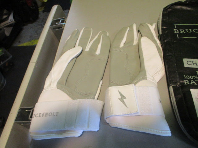 Load image into Gallery viewer, Bruce Bolt Premium Pro Chrome Series Long Cuff Batting Gloves - Medium
