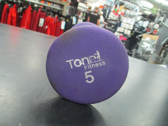Used Tone Fitness 5 LB Rubber Dumbbell