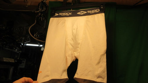 Used Shock Doctor Compression Short Cup Pocket Youth Large - White