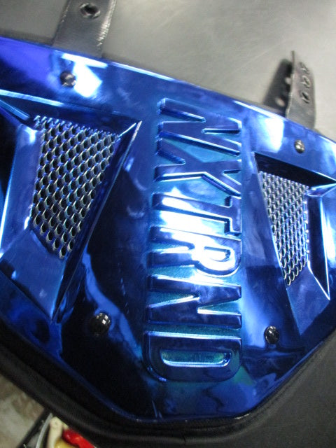 Load image into Gallery viewer, Used NXTRND Chrome Blue Adult Football Backplate (No Hardware)
