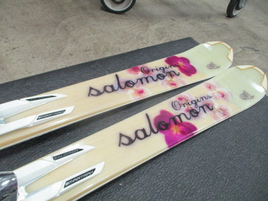Used Salomon The Origins Size 154Cm Womens Downhill Skis W/ Salomon Bindings