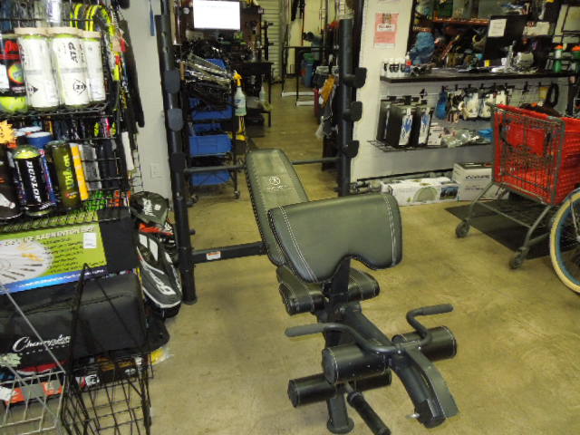 Load image into Gallery viewer, Used Marcy Pro Diamond Elite Adjustable Bench Press, Preacher Curl and Leg Ext
