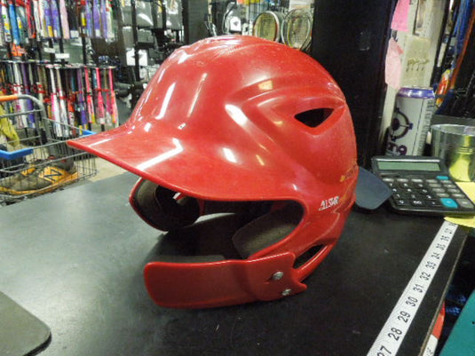 Used All Star Red BH3000 6.5-7.5 Batting Helmet With Jaw Guard