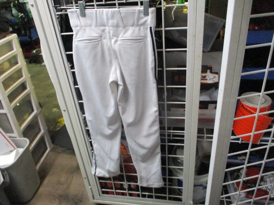 Used Champro Open Bottom Baseball Pants White w/ Navy Piping Size Youth Small