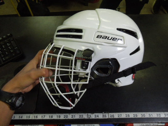 Used Bauer Re-Akt White Hockey Helmet Size Large w/ Mask
