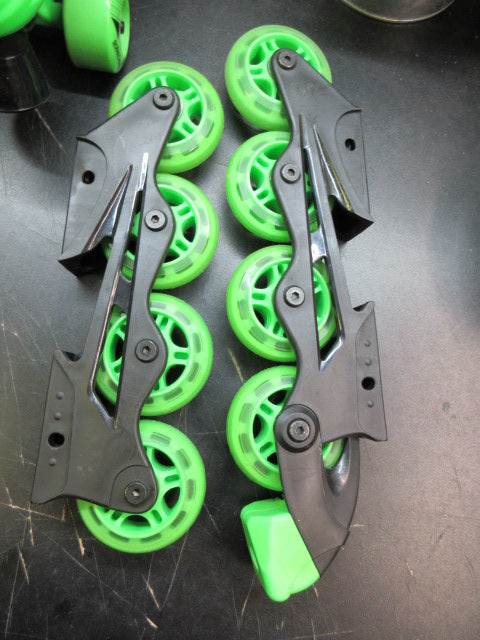 Used Roller Derby Green Kids Inline-Quad Combo Skates - Size 3-6
