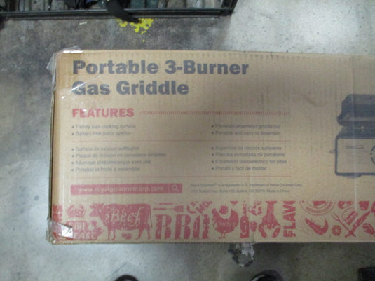 Royal Gourmet Portable 3-Burner 25,500 BTU Gas Griddle New In Box