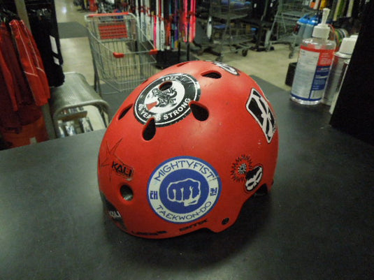 Used Kali Protectives Skateboard Helmet in Red Size Small Heavy Use Age
