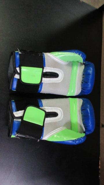 Load image into Gallery viewer, Used Everlast Evershield Velcro Strap Boxing Gloves 14oz - Blue/ Green
