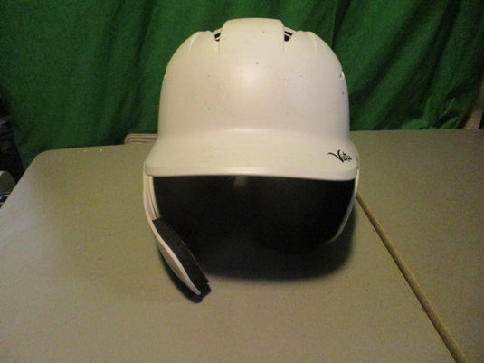 Used Victus White Jr Batting Helmet W/ jaw Guard 6 1/2- 7 1/2 jaw Guard