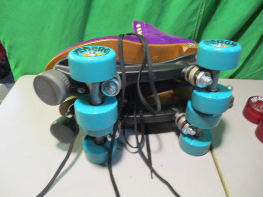 Used Riedell Quad Outdoor Roller Skates Moxi Lolly Purple Size 9