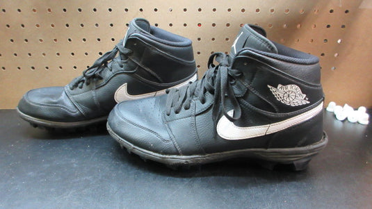Used Nike Air Jordan 1 Mid TD Black White Football Cleats - Size 11