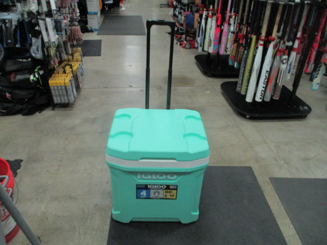 Load image into Gallery viewer, Used Igloo 60 Quart 4 Day Mint Rolling Cooler
