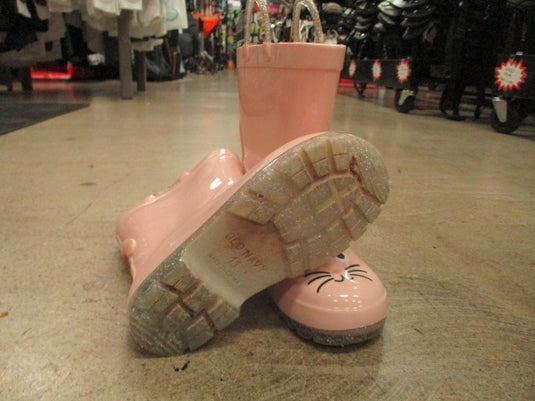 Used Old Navy Pink Cat Rain Boots Size 11Y
