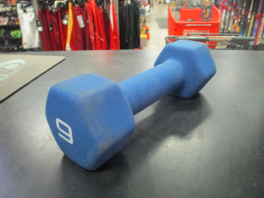 Used 9lb Blue Neoprene Dumbbell