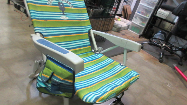 Load image into Gallery viewer, Used Tommy Bahama Paloma Stripe Deluxe Backpack Beach Chair
