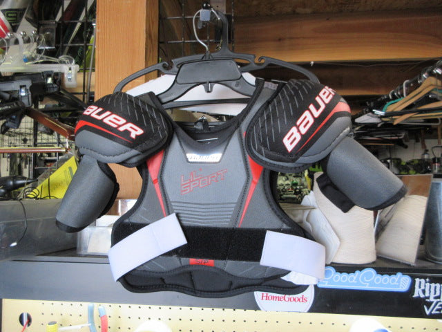 Load image into Gallery viewer, Used Bauer Lil' Sport Hockey Shoulder Pads - Size Youth Small
