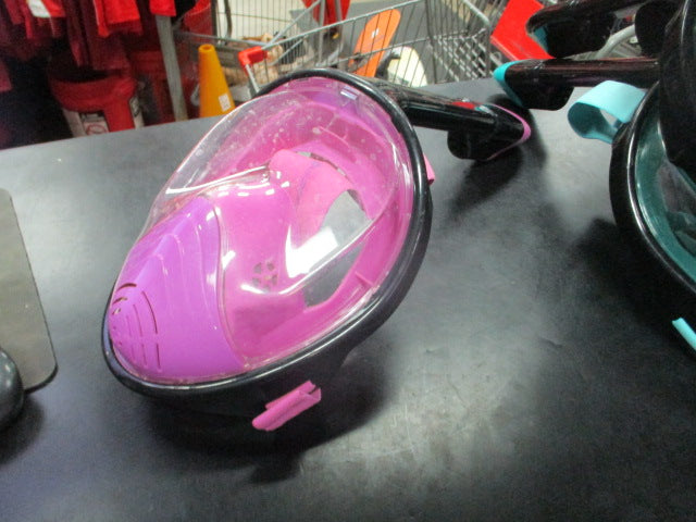 Load image into Gallery viewer, Used Full Face Diving Mask With Attached Snorkel In Pink
