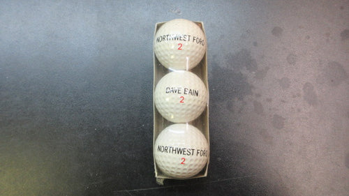 Vintage Northwest Ford , Dave Bain Golf Balls Set Of 3