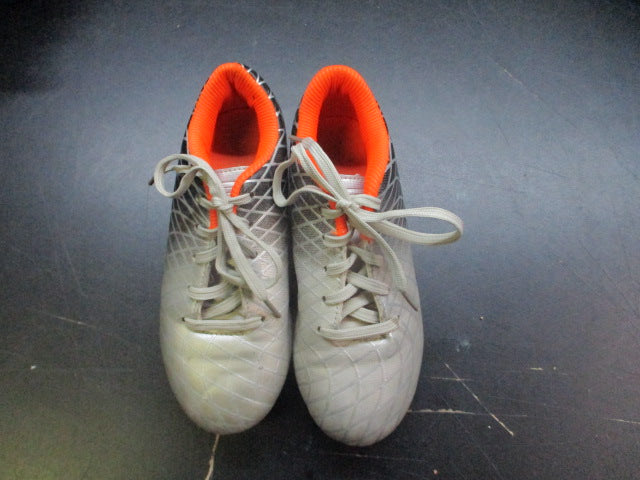 Load image into Gallery viewer, Used Kids' Silver Black Orange Lace-Up Cleats - Size 13
