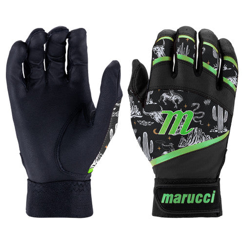 New Marucci Foxtrot T-Ball Batting Gloves Black & Neon Green Size Small/Medium