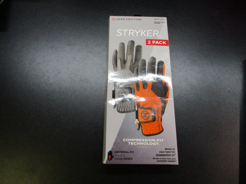 Zero Friction Stryker Golf Glove 2-Pack Men's Left OSFM - Grey & Orange