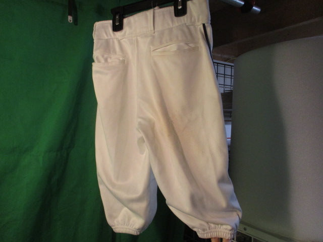 Load image into Gallery viewer, Used Rawlings White w/ Navy Piping Knicker Baseball Pants Size Youth Medium
