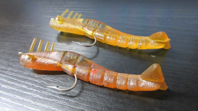 Load image into Gallery viewer, Used Orange Shrimp Fishing Tackle - 2 Shrimp

