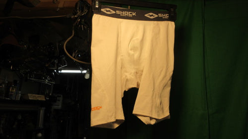 Used Shock Doctor Compression Shorts Cup Pocket Youth Medium - White