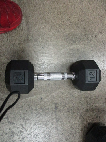 Used All In Motion 12LB Rubber Hex Dumbbell