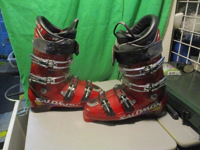 Load image into Gallery viewer, Used Salomon Falcon 10 Red Downhill Ski  Boots Size 10.5
