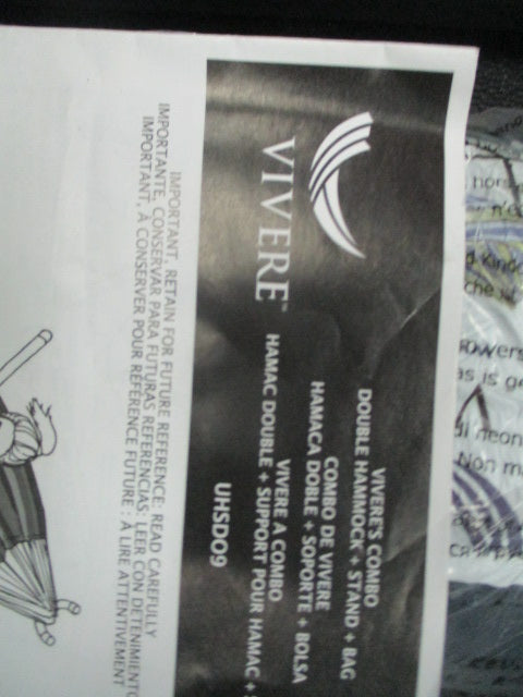 Load image into Gallery viewer, Used Vivere Double Cotton Hammock with Space Saving Steel Stand No Carry Bag
