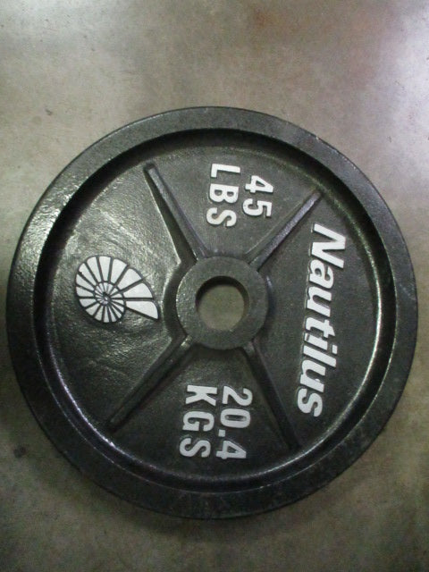 Used Nautilus 45LB Cast Iron Olympic Weight Plate