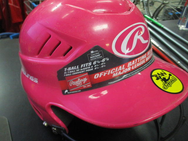 Load image into Gallery viewer, Used Rawlings Batting Helmet with Mask in Pink Size 6 1/4 - 6 7/8
